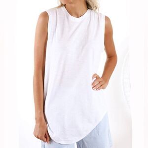 Lululemon Ivory Cotton Thin Flow Tank Size 8